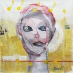 SHIT N BLUES, mixed media on canvas 2015, cm 140x140