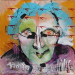 TOYS IN THE ATTIC, mixed media on canvas 2015, cm 140x140