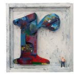 R (1), mixed media 2017, cm 46x46