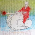 ELECTRIC POWER, mixed media on paper 2022, cm 100x100