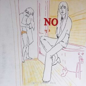 NO, mixed media on paper 2022, cm 100x100