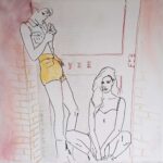 Y Z £, mixed media on paper 2022, cm 100x100