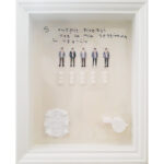 5 OUTFIT DIVERSI PER LA MIA SETTIMANA IN UFFICIO, mixed media 2022, cm 28,5×23
