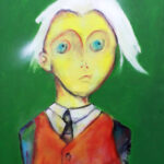 PROF, mixed media on canvas 2021, cm 106x65